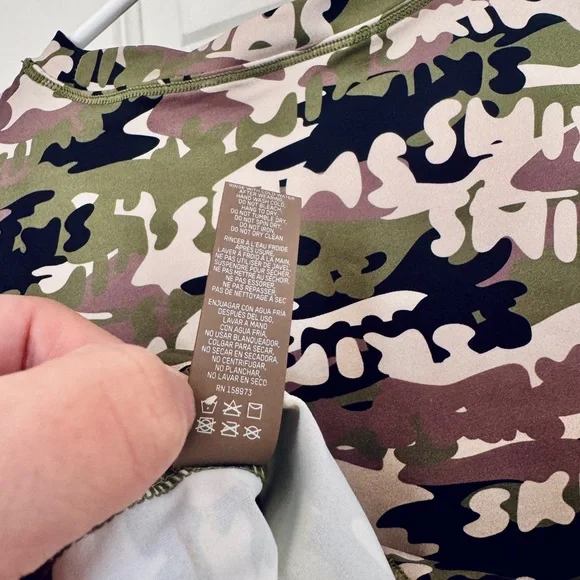 Skims Camouflage swim Crop Top - Green and Brown - Picture 6 of 6